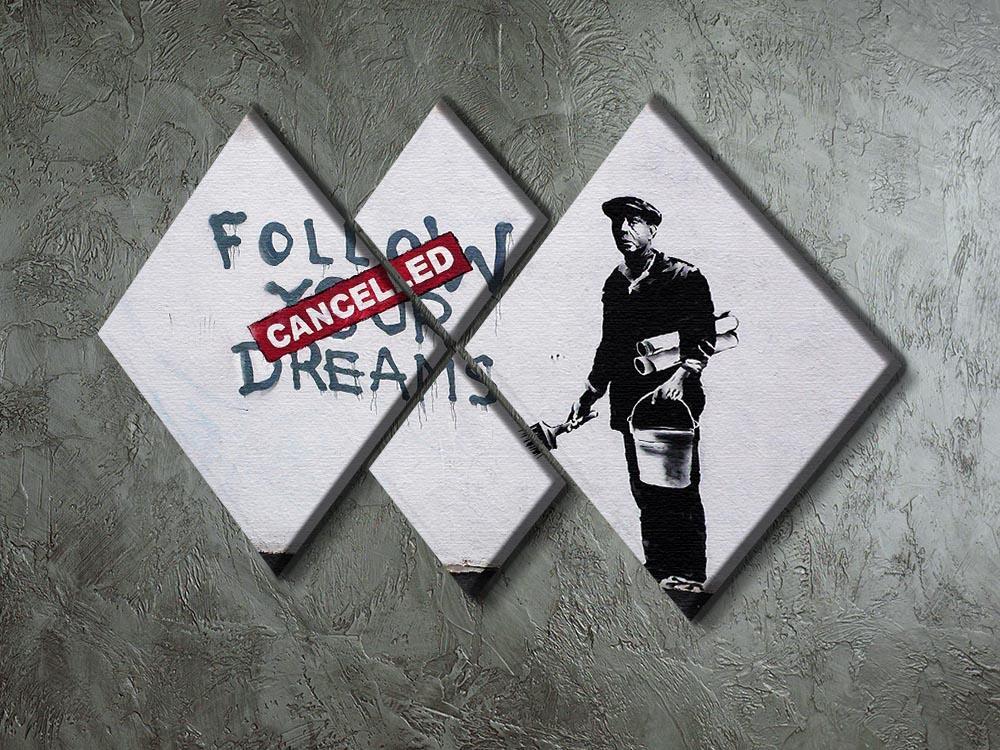 Banksy Follow Your Dreams 4 Square Multi Panel Canvas - Canvas Art Rocks - 2