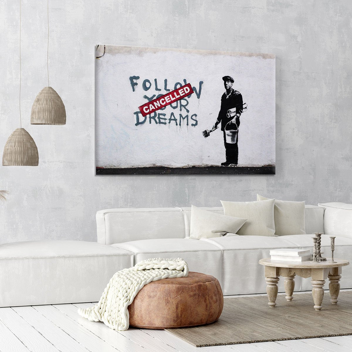 Banksy Follow Your Dreams Canvas Print or Poster