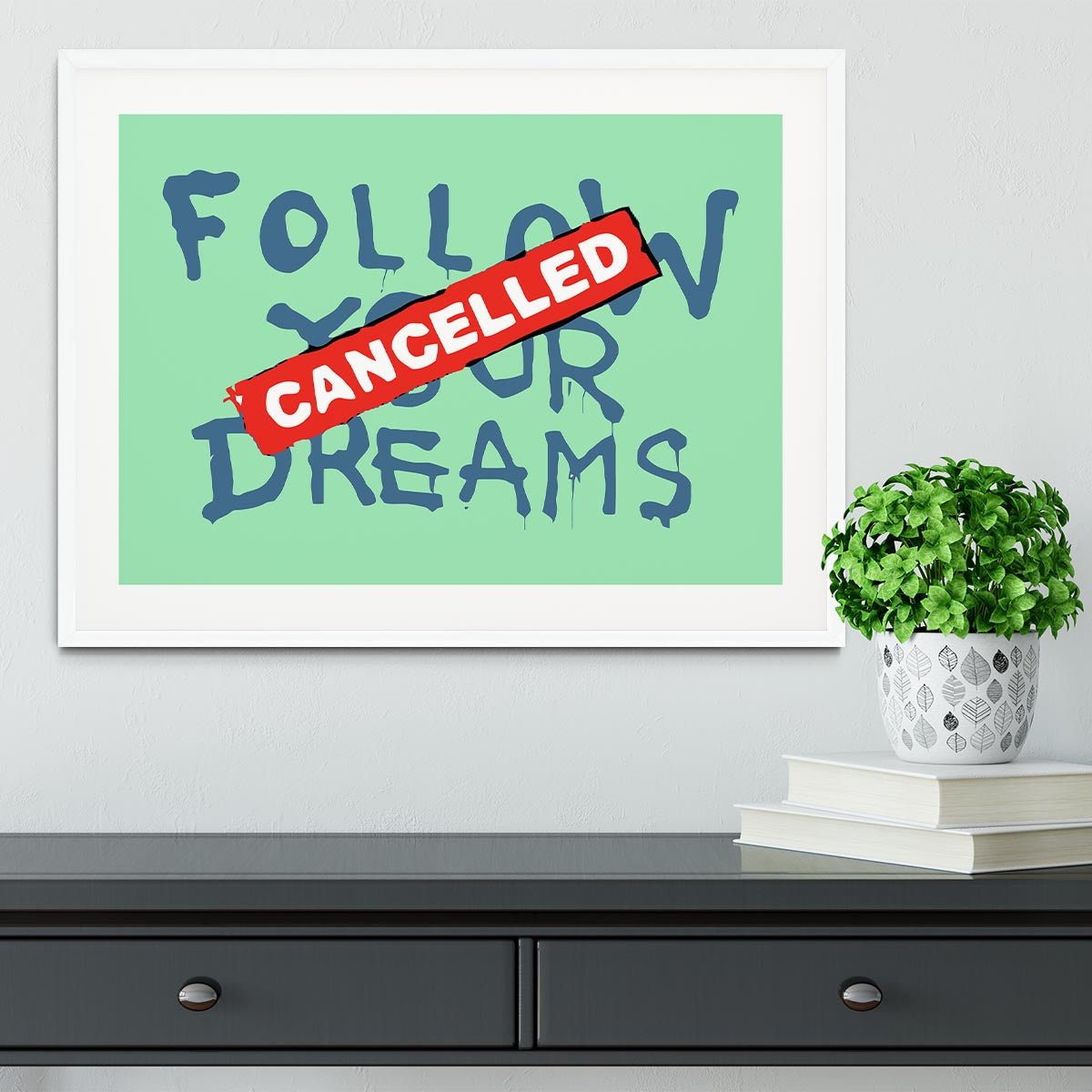 Banksy Follow Your Dreams Green Framed Print - Canvas Art Rocks - 5