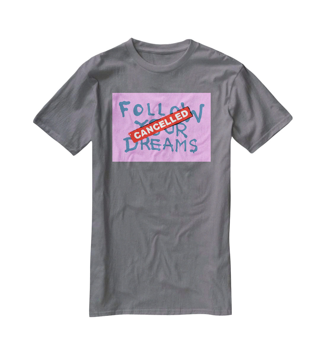 Banksy Follow Your Dreams Purple T-Shirt - Canvas Art Rocks - 3