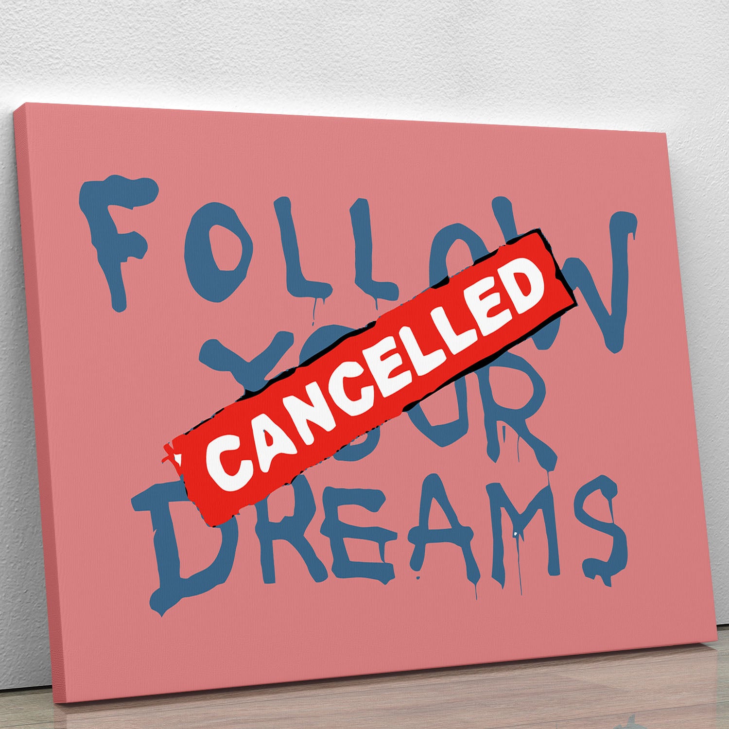 Banksy Follow Your Dreams Red Canvas Print or Poster - Canvas Art Rocks - 1