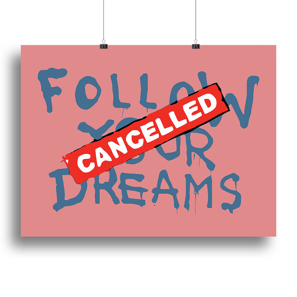Banksy Follow Your Dreams Red Canvas Print or Poster - Canvas Art Rocks - 2