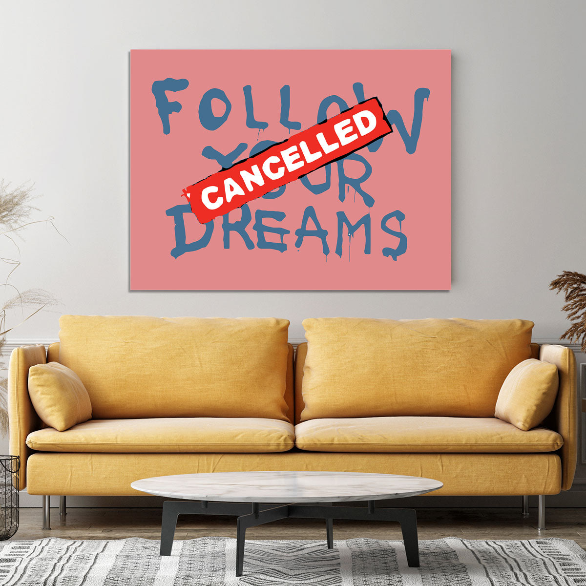 Banksy Follow Your Dreams Red Canvas Print or Poster - Canvas Art Rocks - 4