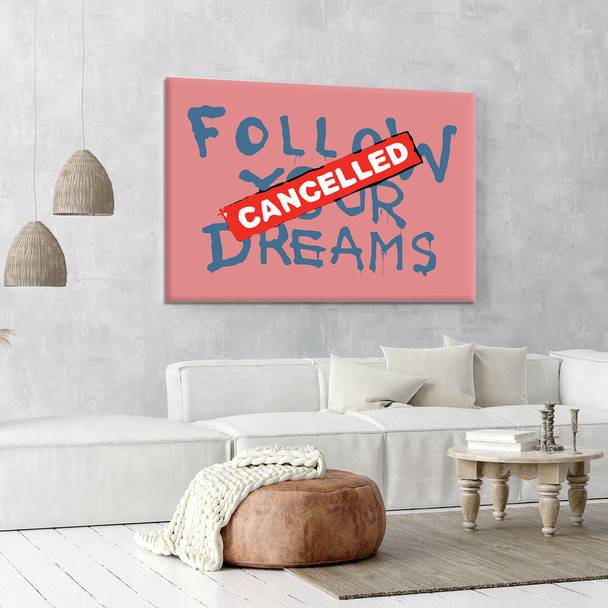 Banksy Follow Your Dreams Red Canvas Print or Poster - Canvas Art Rocks - 6