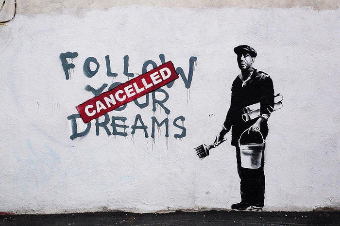 Banksy Follow Your Dreams Wall Mural Wallpaper