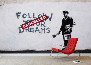 Banksy Follow Your Dreams Wall Mural Wallpaper - Canvas Art Rocks - 2