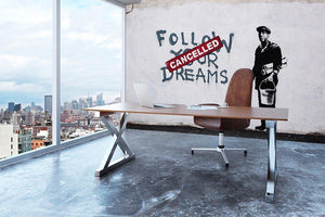 Banksy Follow Your Dreams Wall Mural Wallpaper - Canvas Art Rocks - 3