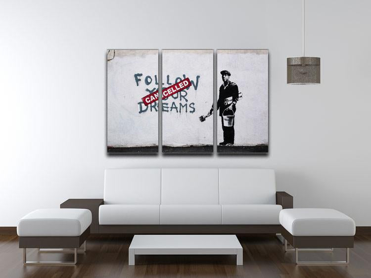 Banksy Follow Your Dreams - Cancelled 3 Split Canvas Print - Canvas Art Rocks