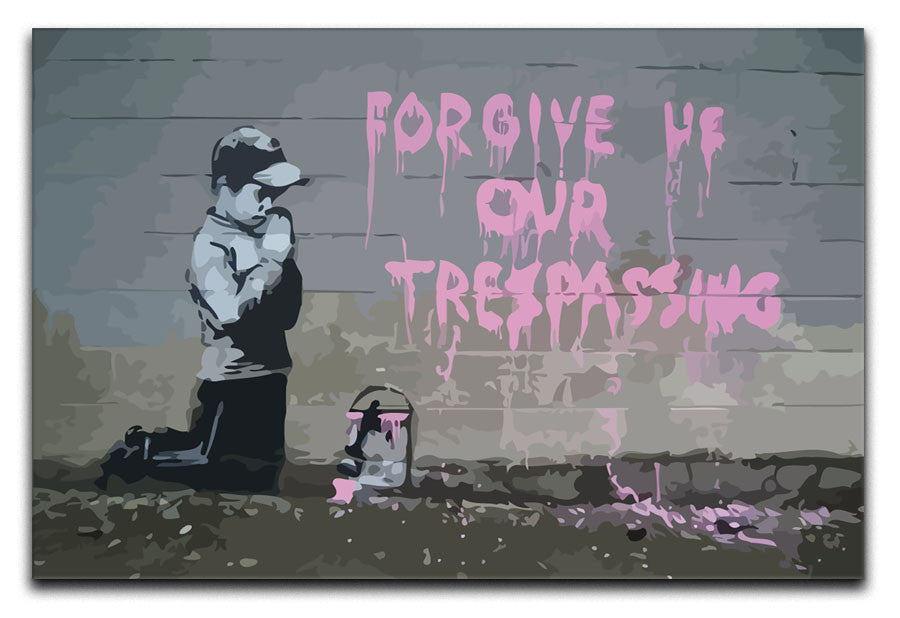 Banksy Forgive Us Canvas Print & Poster - US Canvas Art Rocks