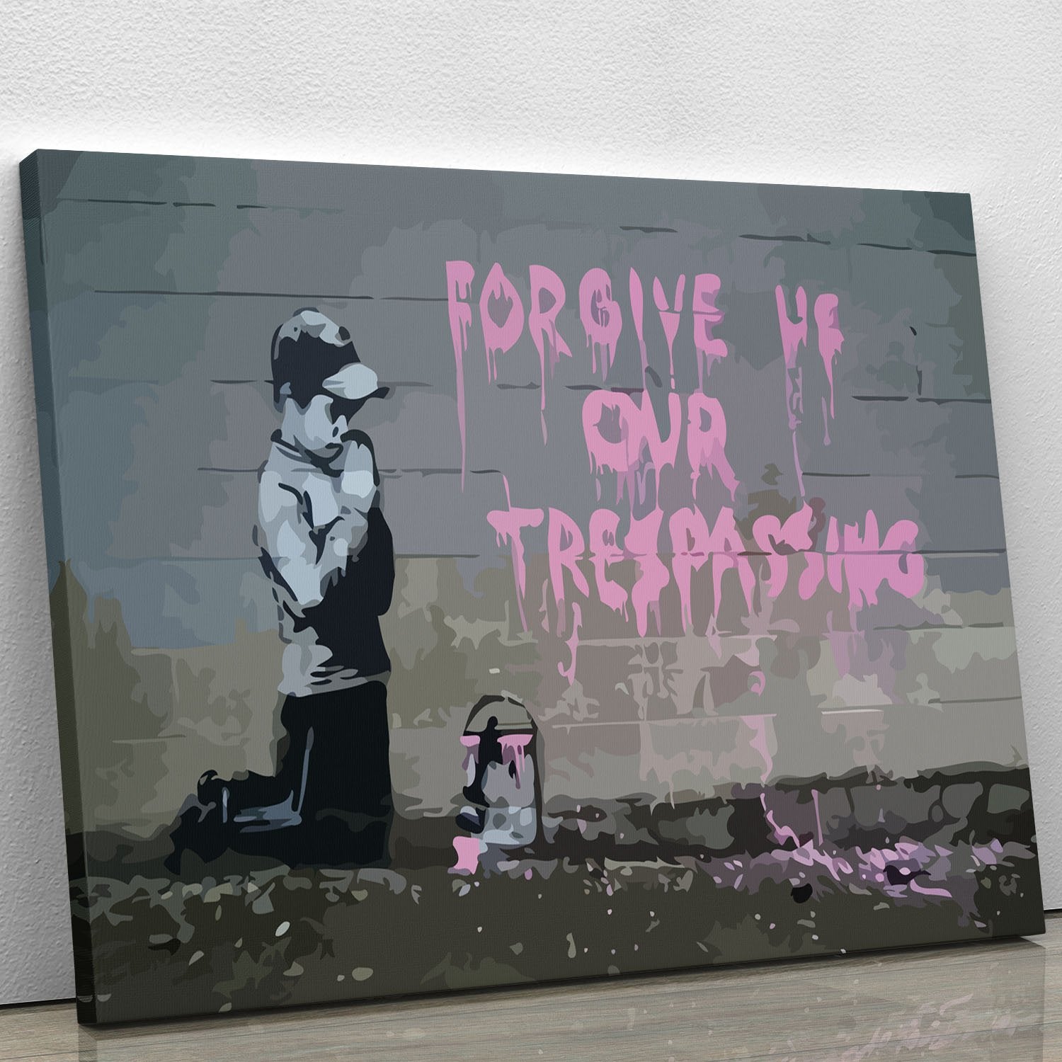 Banksy Forgive Us Canvas Print or Poster