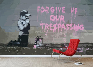 Banksy Forgive Us Wall Mural Wallpaper - Canvas Art Rocks - 2