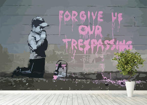 Banksy Forgive Us Wall Mural Wallpaper - Canvas Art Rocks - 4