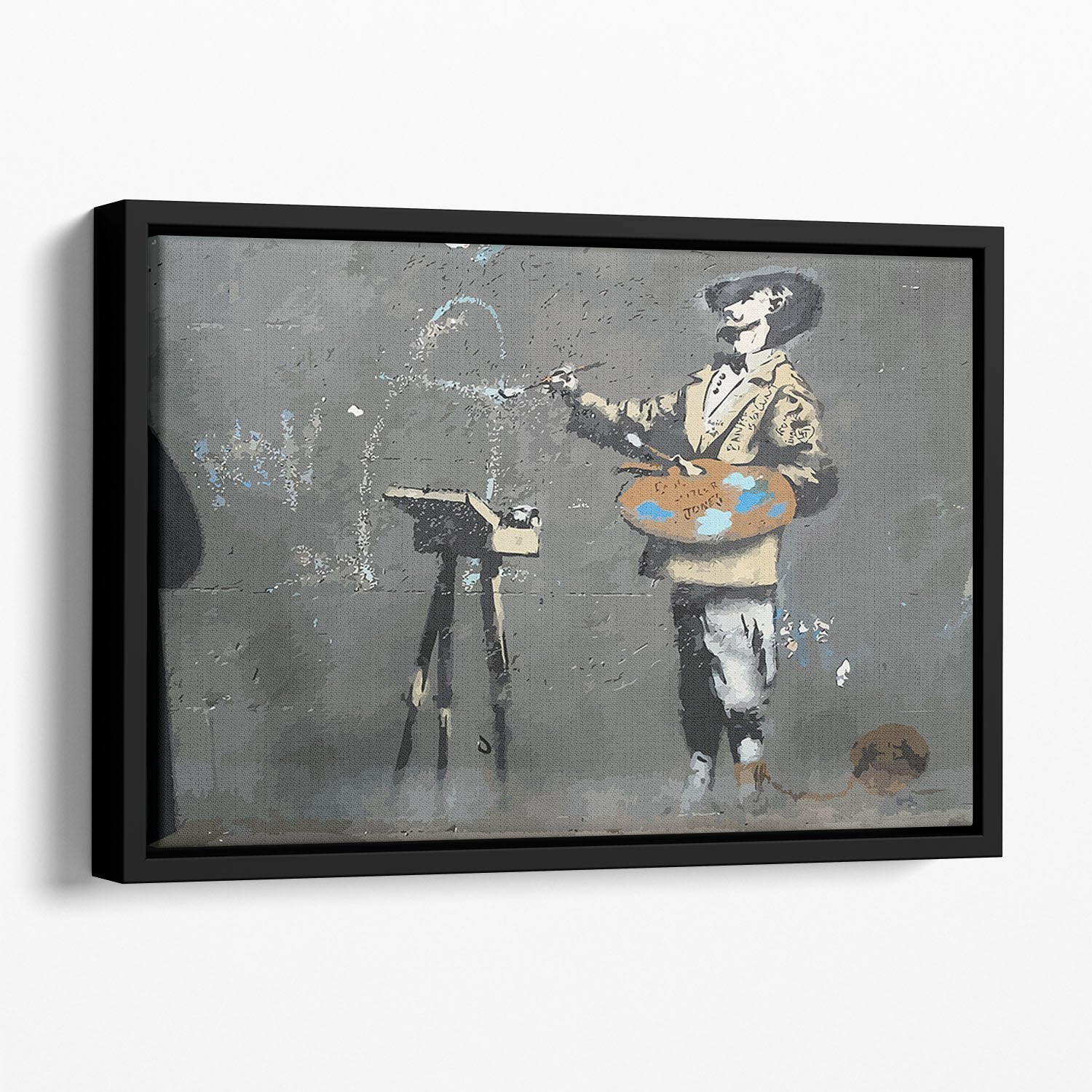 Banksy French Painter Floating Framed Canvas