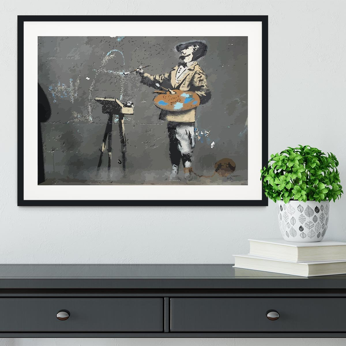 Banksy French Painter Framed Print - Canvas Art Rocks - 1