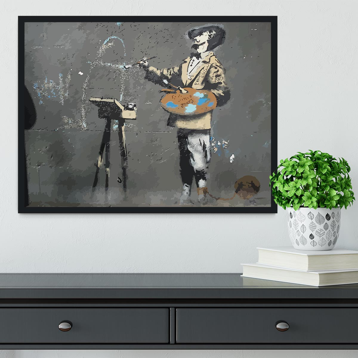 Banksy French Painter Framed Print - Canvas Art Rocks - 2
