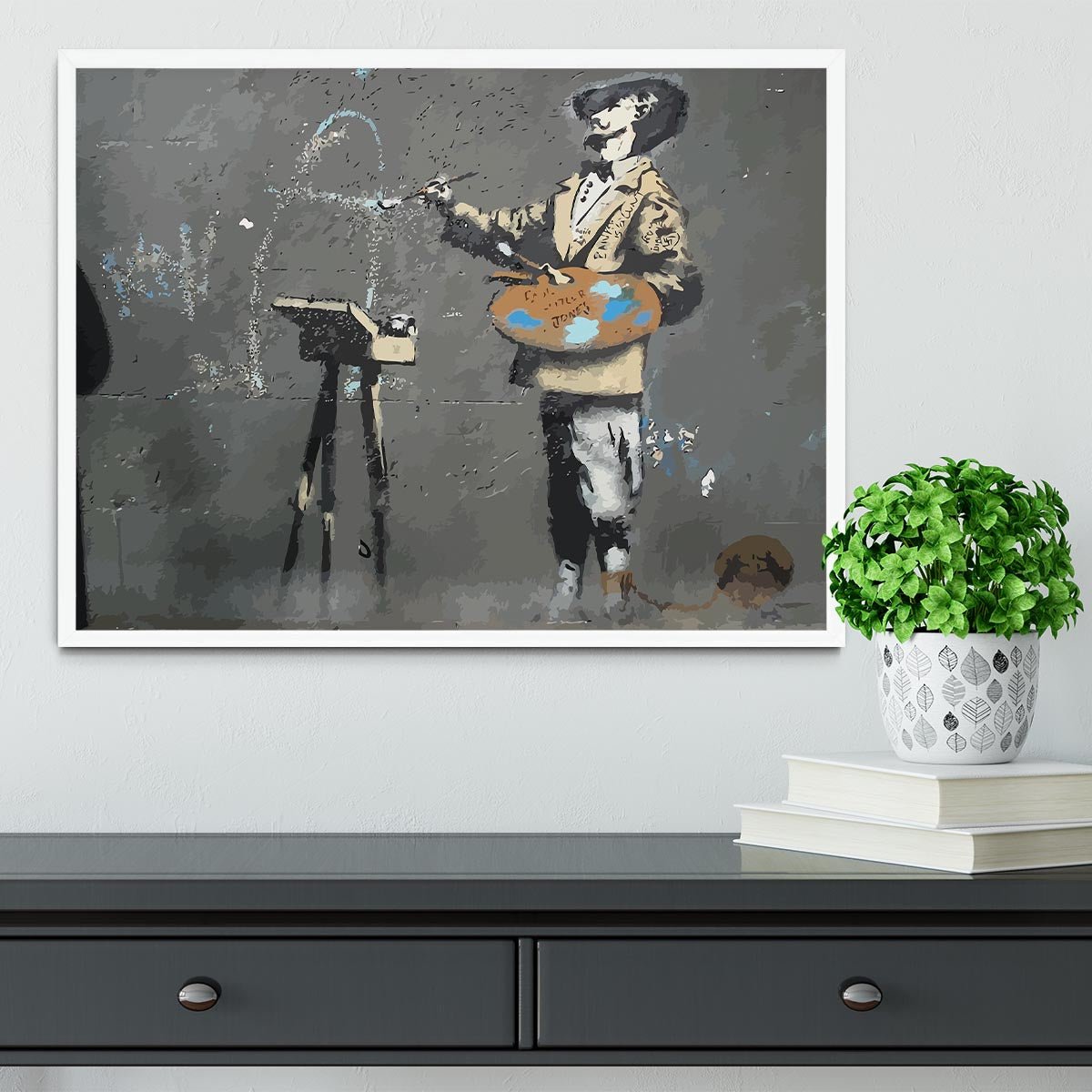 Banksy French Painter Framed Print - Canvas Art Rocks -6