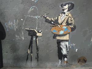 Banksy French Painter Wall Mural Wallpaper - Canvas Art Rocks - 1