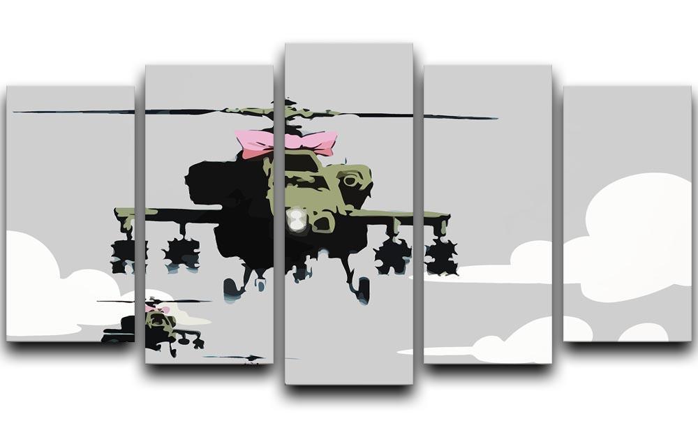 Banksy Friendly Helicopters 5 Split Panel Canvas  - Canvas Art Rocks - 1
