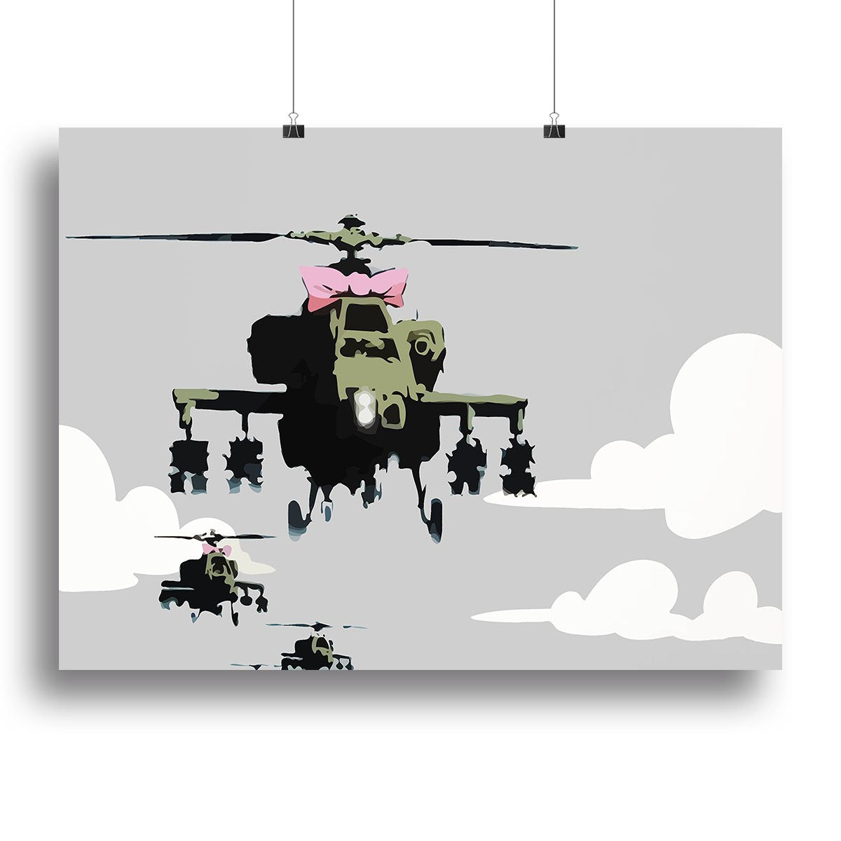 Banksy Friendly Helicopters Canvas Print or Poster
