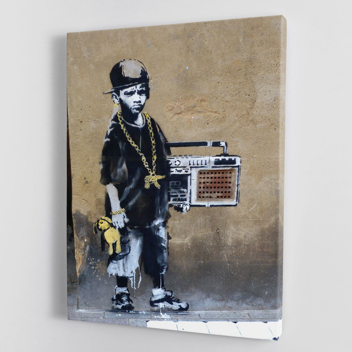 Banksy Gangster Boy with Ghetto Blaster Canvas Print or Poster