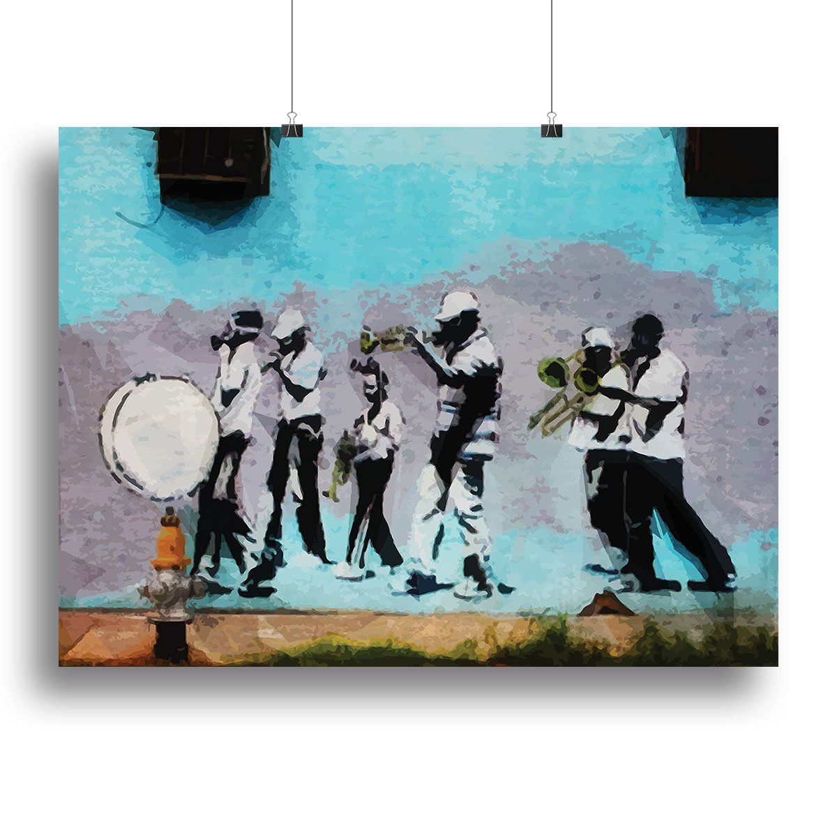 Banksy Gas Mask Marching Band Canvas Print or Poster