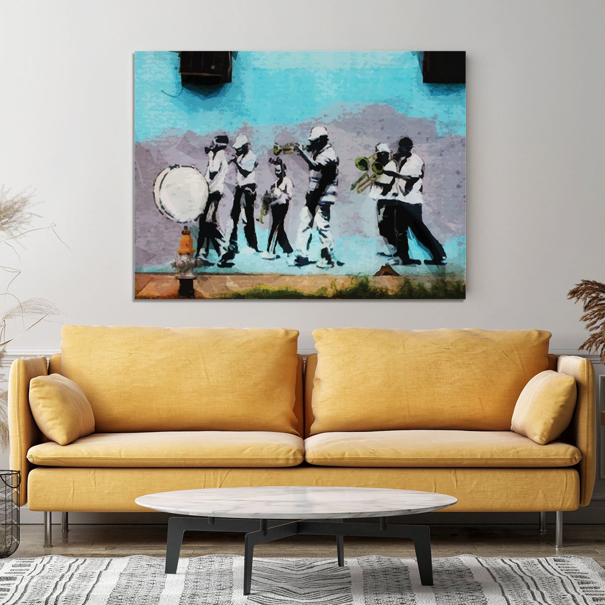 Banksy Gas Mask Marching Band Canvas Print or Poster