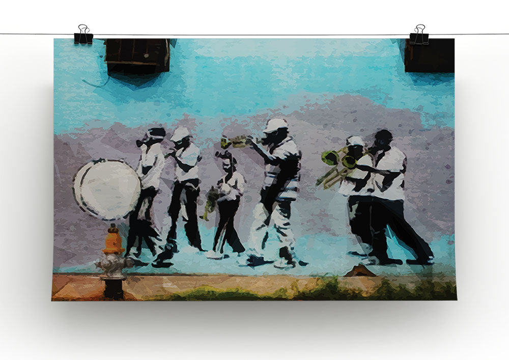 Banksy Gas Mask Marching Band Canvas Print or Poster - Canvas Art Rocks - 2