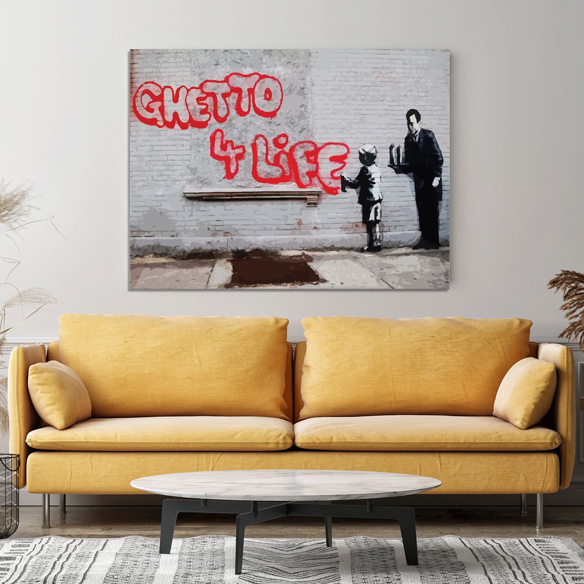 Banksy Ghetto For Life Canvas Print or Poster