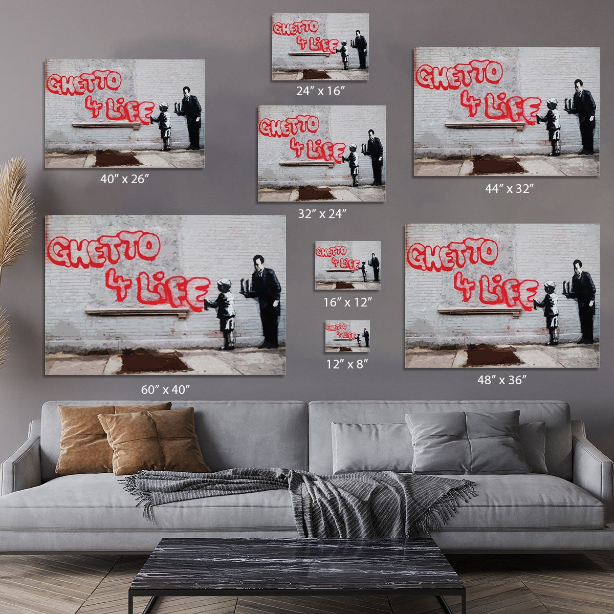 Banksy Ghetto For Life Canvas Print or Poster