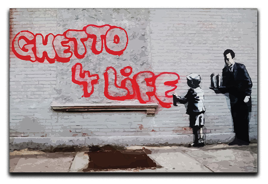 Banksy Ghetto For Life Canvas Print or Poster - Canvas Art Rocks - 1