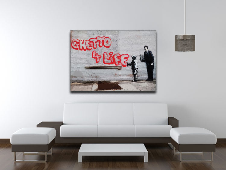 Banksy Ghetto For Life Canvas Print or Poster - Canvas Art Rocks - 4