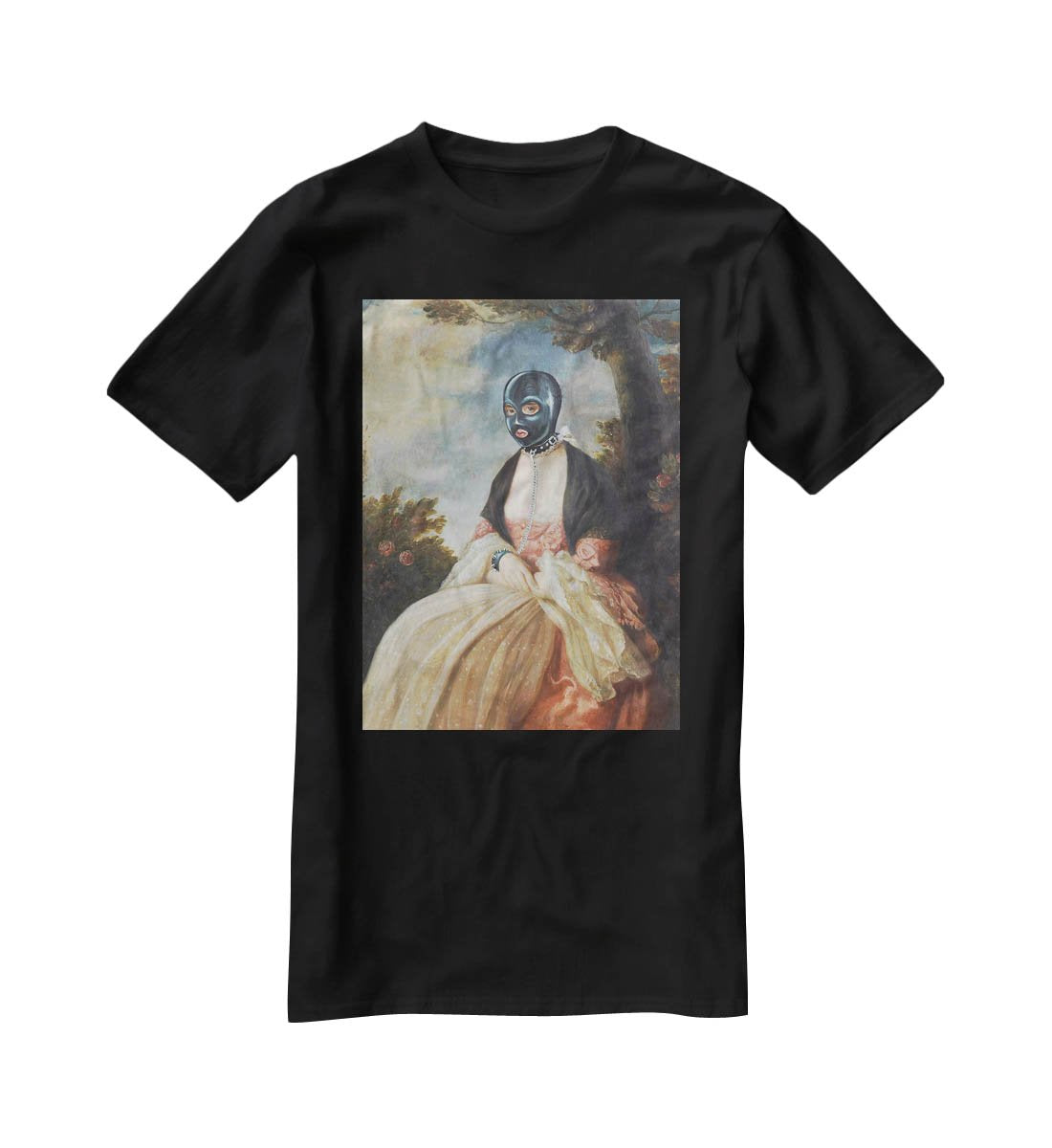 Banksy Gimp-Masked Woman T-Shirt - Canvas Art Rocks - 1