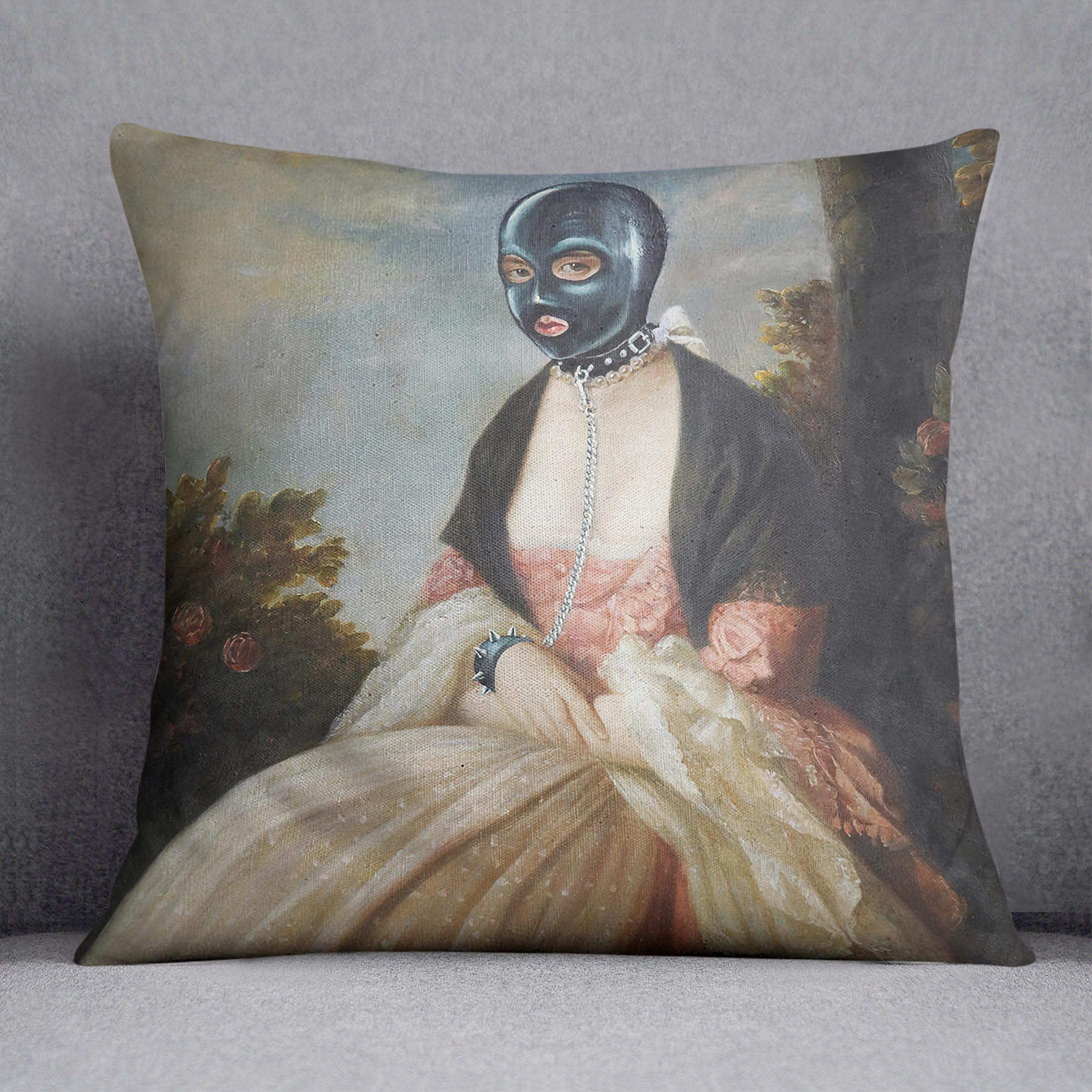 Banksy Gimp-Masked Woman Cushion