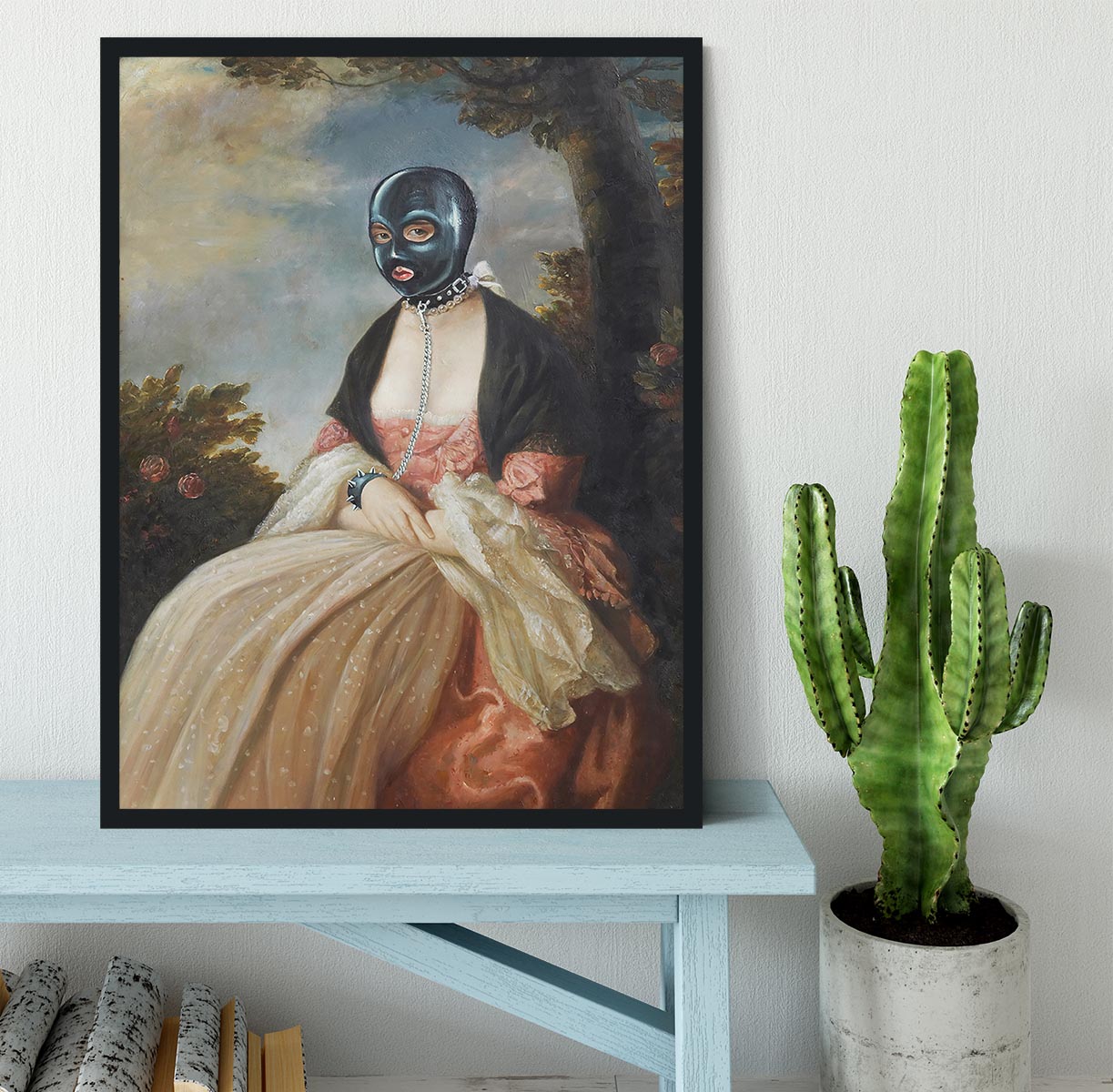 Banksy Gimp-Masked Woman Framed Print - Canvas Art Rocks - 2