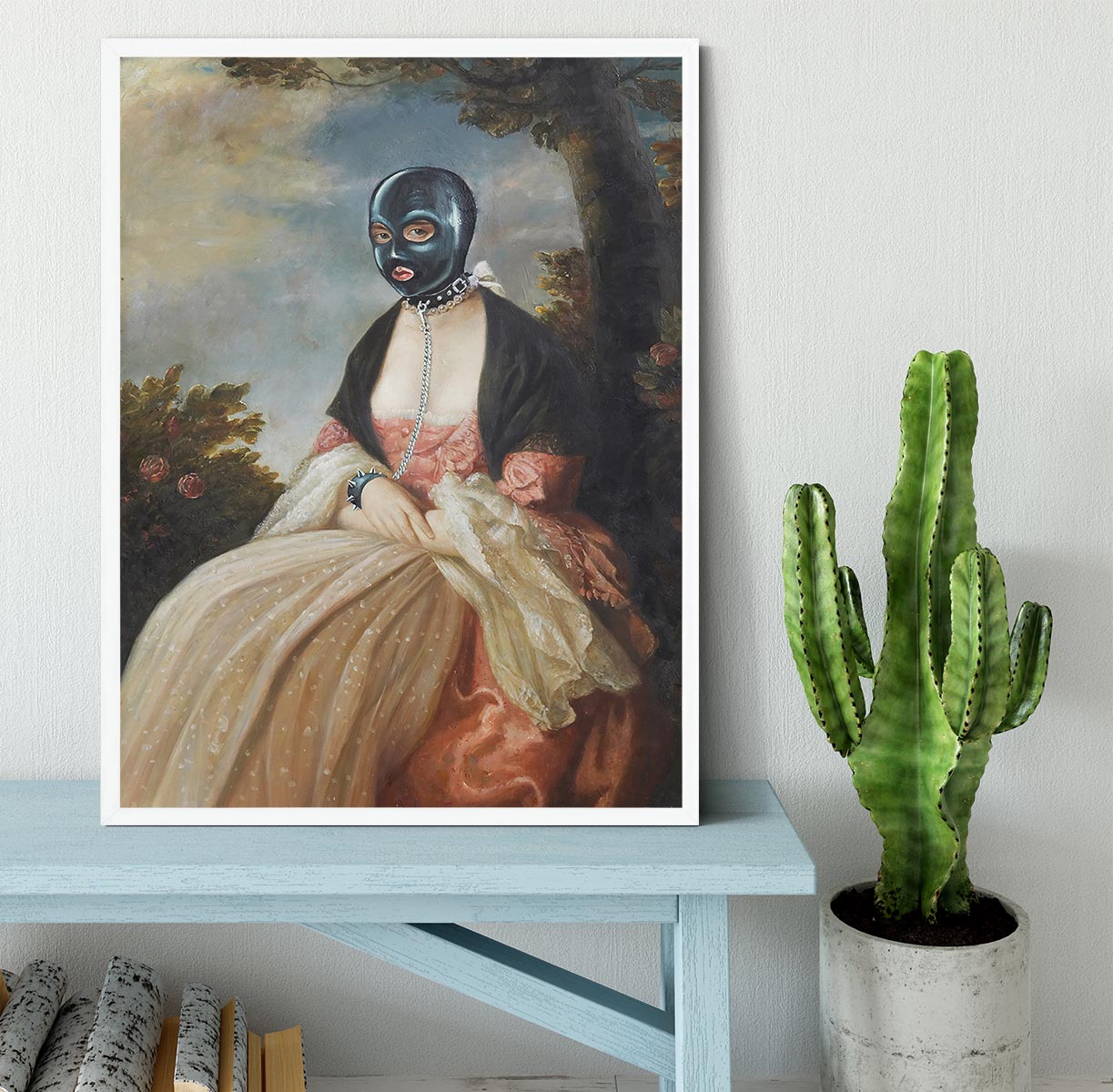 Banksy Gimp-Masked Woman Framed Print - Canvas Art Rocks -6