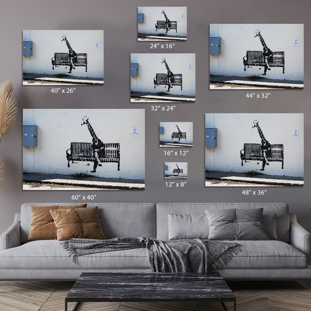 Banksy Giraffe on a Bench Canvas Print or Poster - Canvas Art Rocks - 7