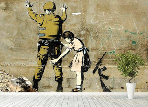 Banksy Girl And Soldier Wall Mural Wallpaper - Canvas Art Rocks - 4