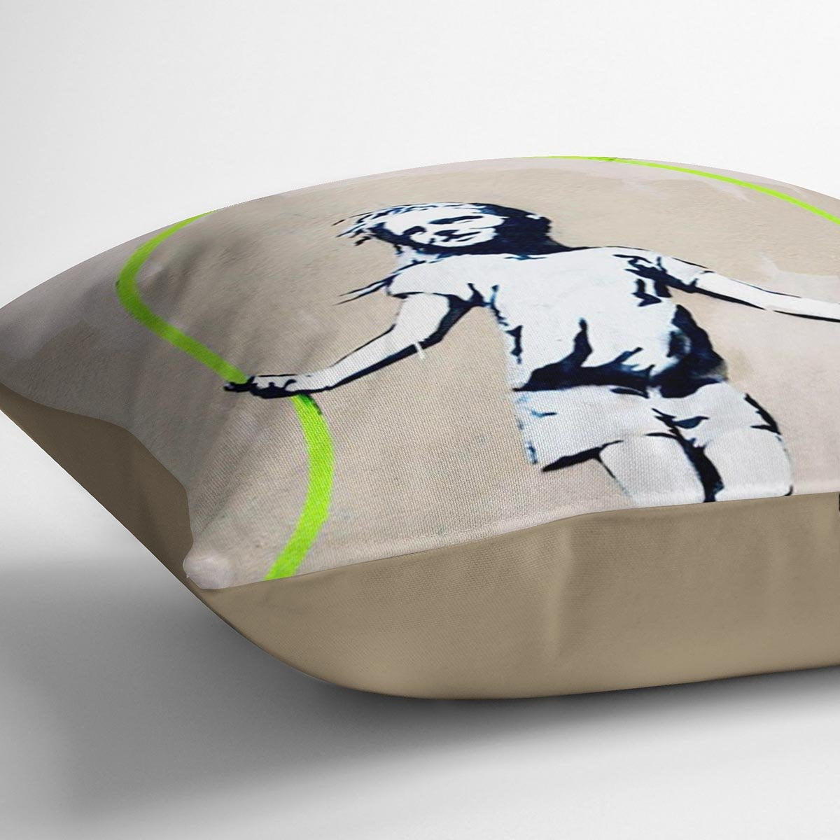 Banksy Girl With Skipping Rope Cushion
