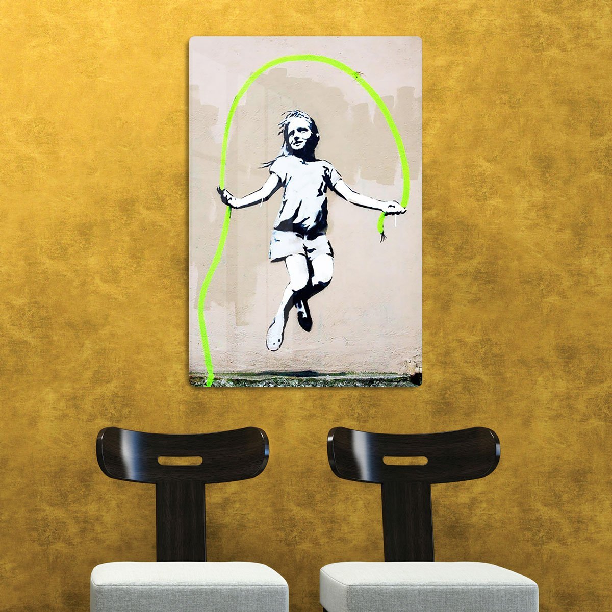 Banksy Girl With Skipping Rope HD Metal Print