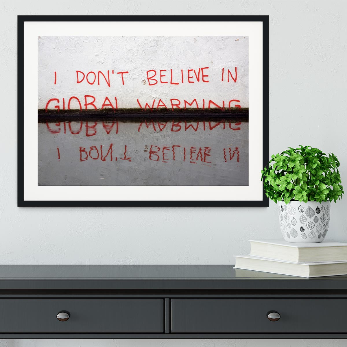 Banksy Global Warming Framed Print - Canvas Art Rocks - 1