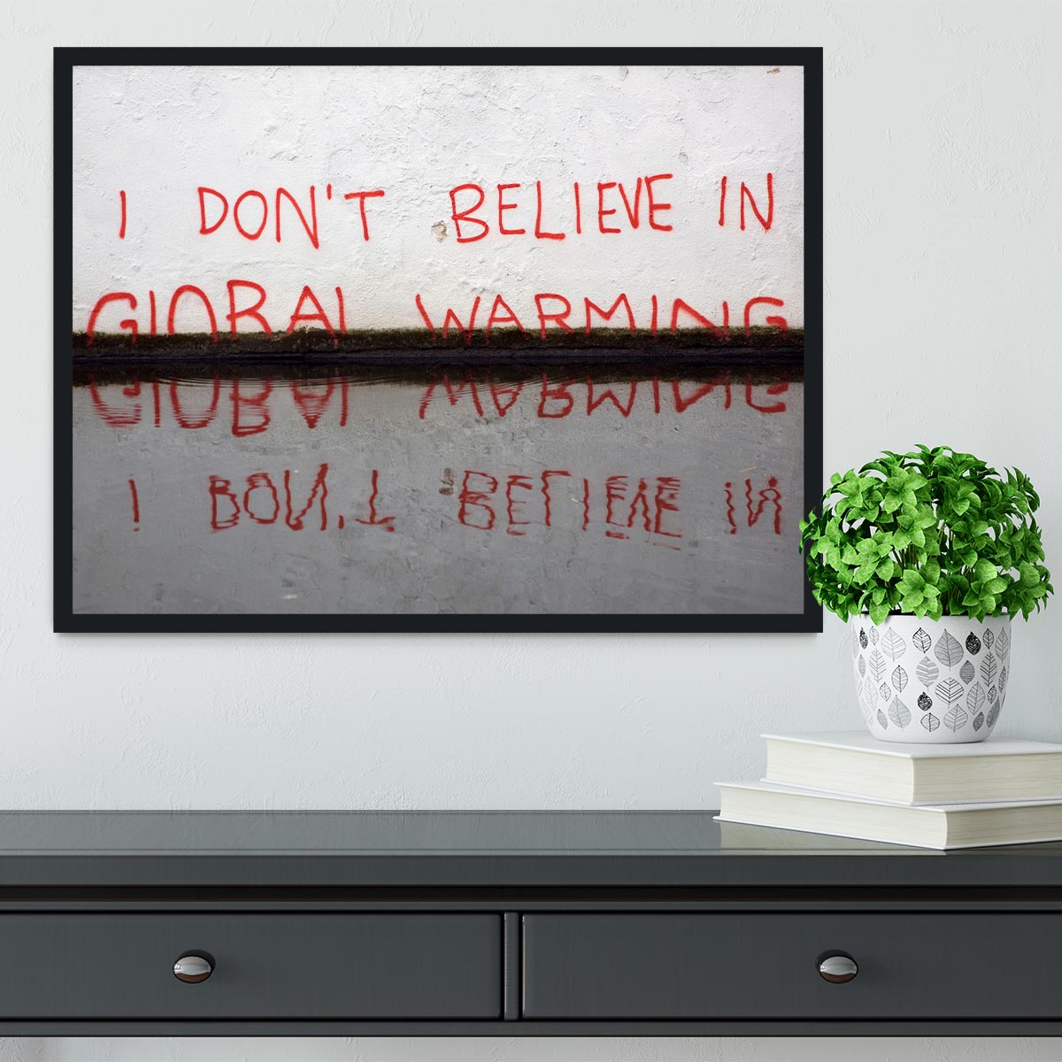 Banksy Global Warming Framed Print - Canvas Art Rocks - 2