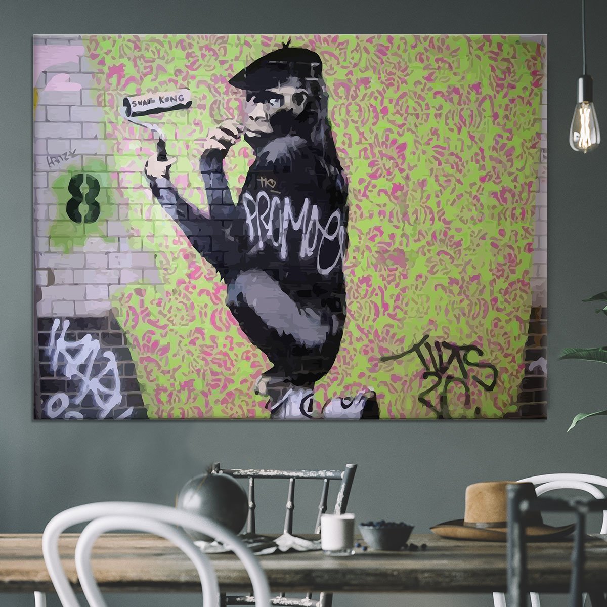 Banksy Gorilla Artist Canvas Print or Poster
