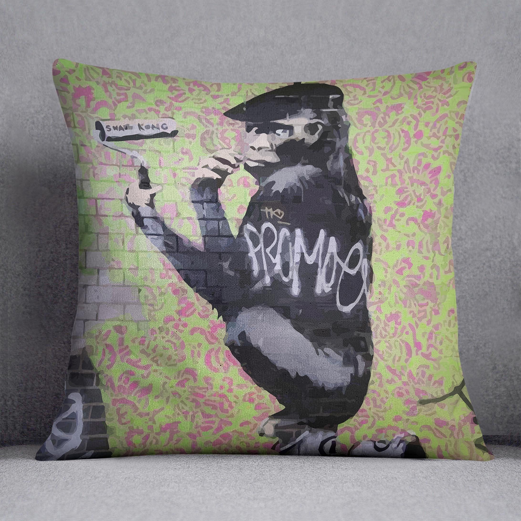 Banksy Gorilla Artist Throw Pillow