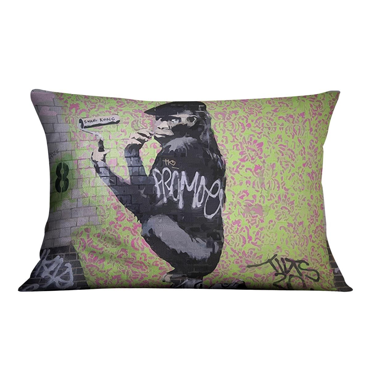Banksy Gorilla Artist Throw Pillow