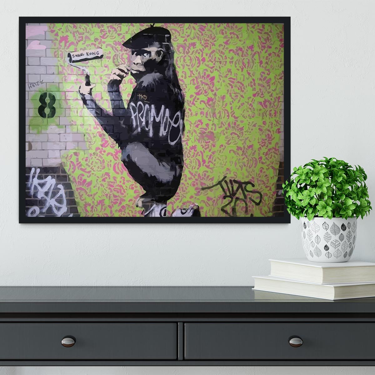 Banksy Gorilla Artist Framed Print - Canvas Art Rocks - 2