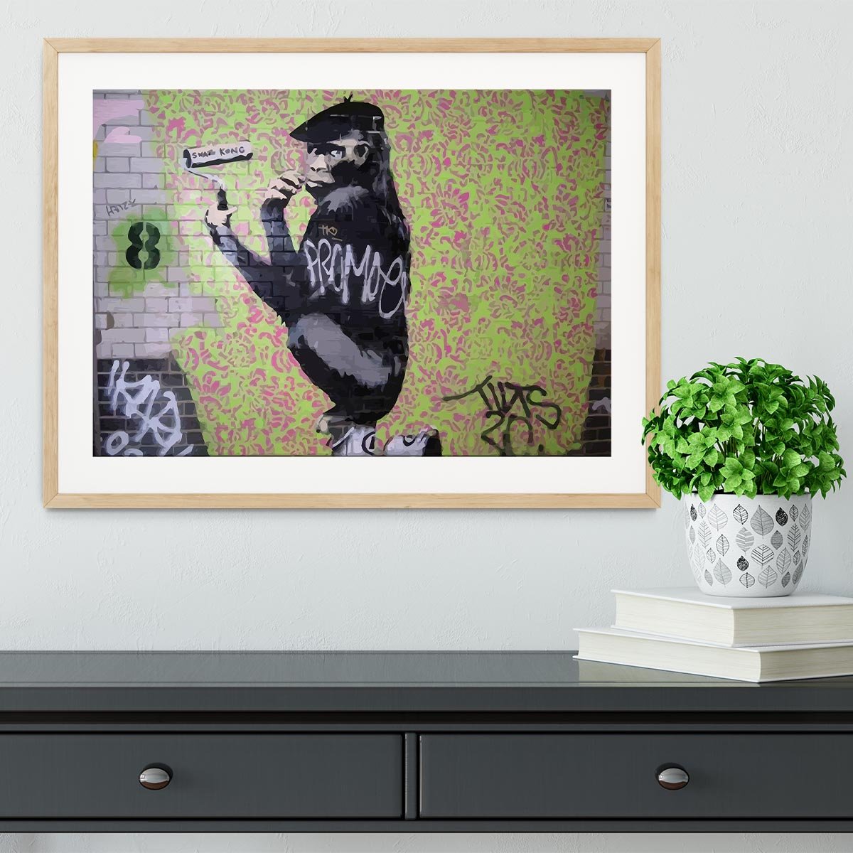 Banksy Gorilla Artist Framed Print - Canvas Art Rocks - 3