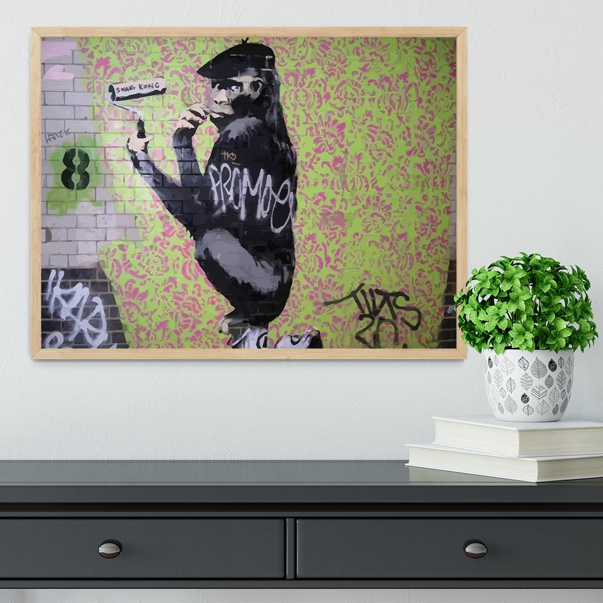Banksy Gorilla Artist Framed Print - Canvas Art Rocks - 4