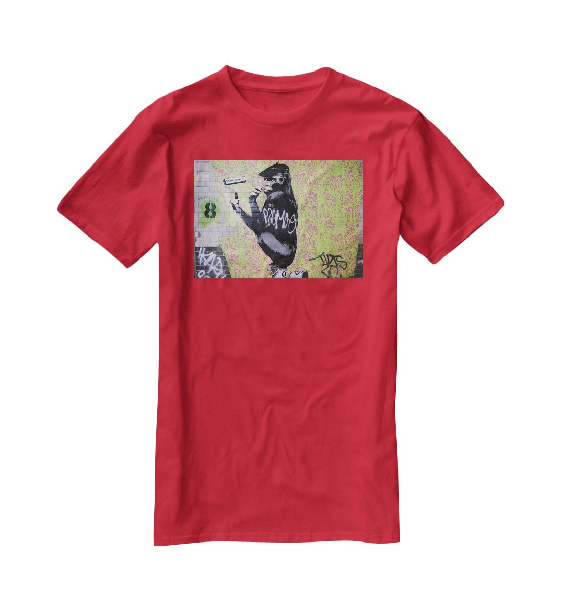 Banksy Gorilla Artist T-Shirt - Canvas Art Rocks - 4