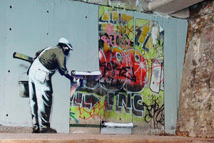 Banksy Graffiti Wallpaper Wall Mural Wallpaper - Canvas Art Rocks - 1