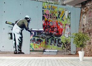 Banksy Graffiti Wallpaper Wall Mural Wallpaper - Canvas Art Rocks - 4